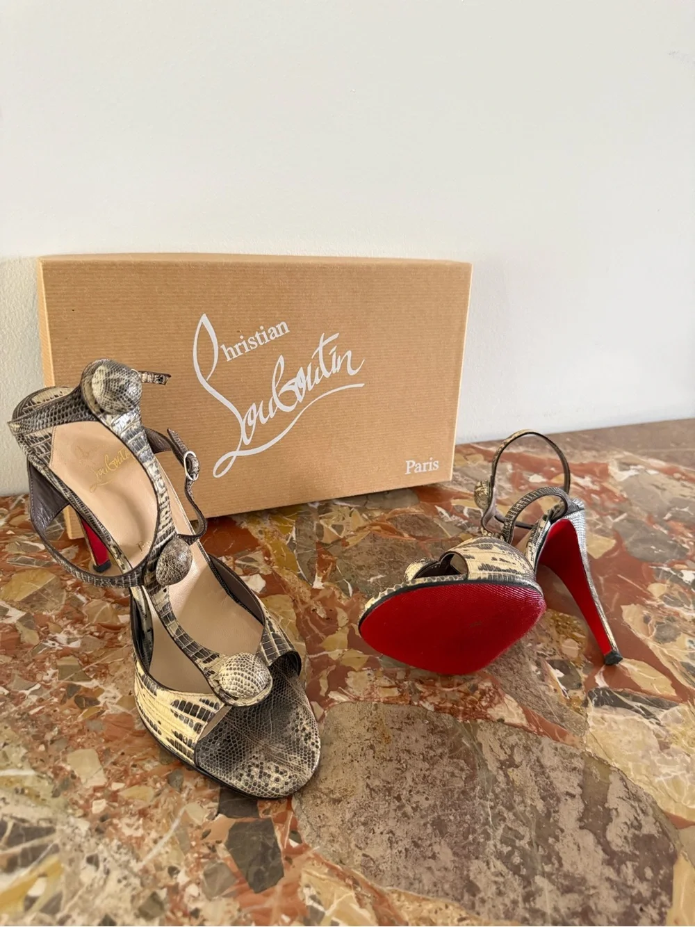 Christian Louboutin strappy snake